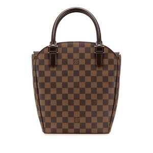 Louis Vuitton Damier Saria Handbag Brown Leather